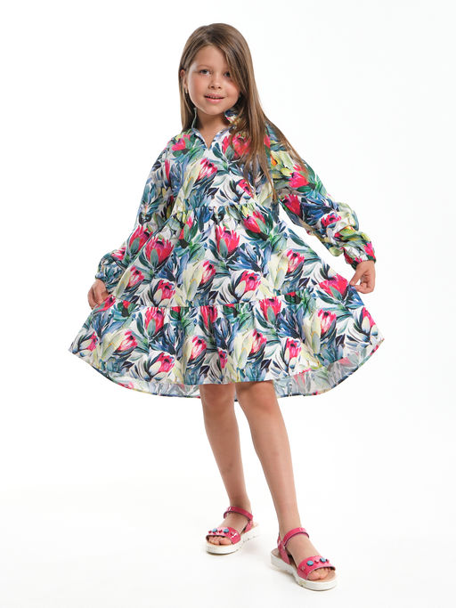 Платье нарядное хлопковое UD 7933 цветы Протея - Mini maxi фото 6