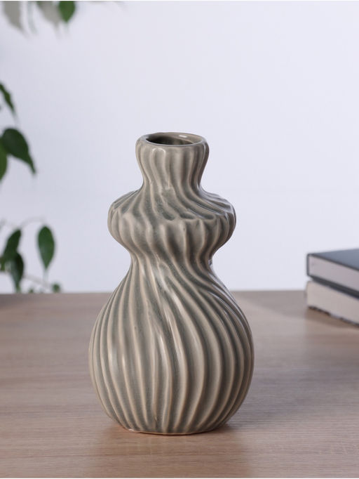 Ваза для цветов «Дилис», d=4.5 см, 19×10 см, керамика, серая