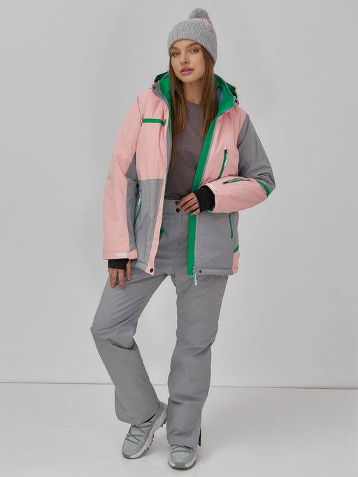 Гоннолыжная куртка женская зимняя персикового цвета 709P - Chunmai фото 6