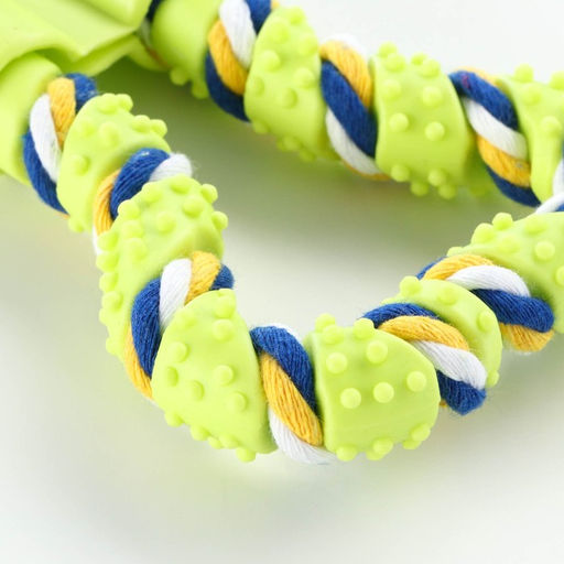 Игрушка витая из резины и каната Мегакость, 19,5 см, салатовая - Пижон фото 3