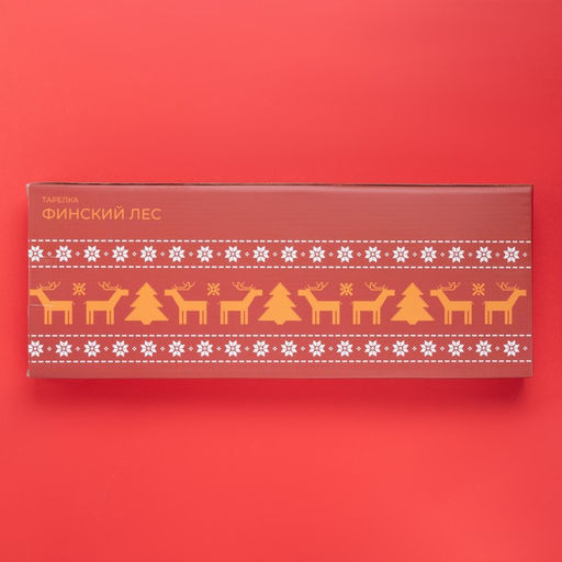 Блюдо новогоднее Доляна «Финский лес», 41×15.5×3 см, керамика, белое