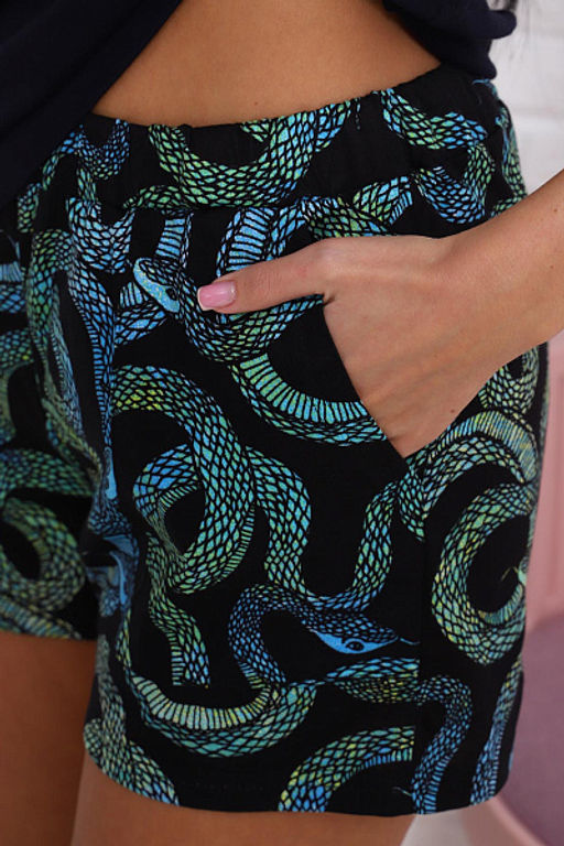 Костюм с шортами, принт (01030. бирюзовый) - Плиона фото 20