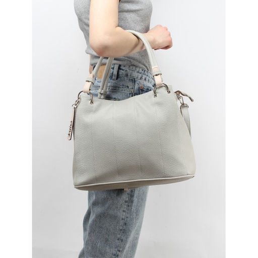 Сумка женская искусственная кожа ADEL-319, 1 отд, плечевой ремень, серый/розовый 259312 - Adelia фото 4