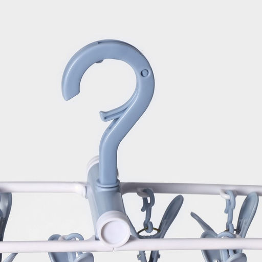 Сушилка для белья подвесная складная, 12 прищепок, 37×11×18 см, серая