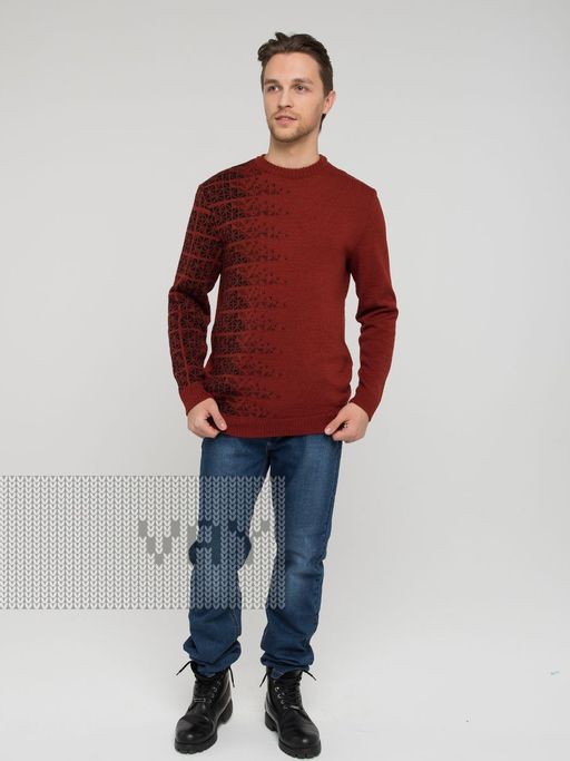 Джемпер мужской 212-12262. 179/9500 хна/чёрный