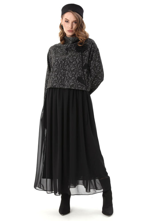 Платье NIKVA н924-9 чёрный и графит