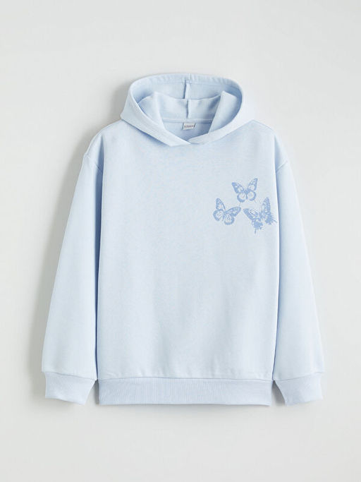 Kap??onlu K?z ?ocuk Kal?n Sweatshirt