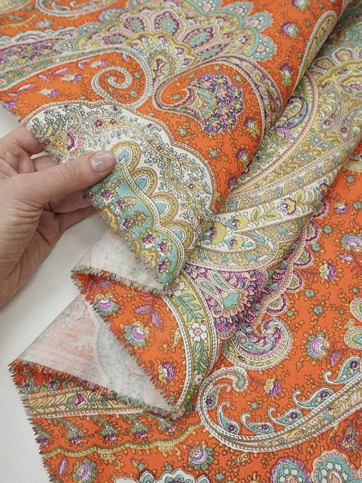 Сатин Восточная краса цв.оранжевый, ш.2.5м, хлопок-100%, 115гр/м.кв - Купава фото 10