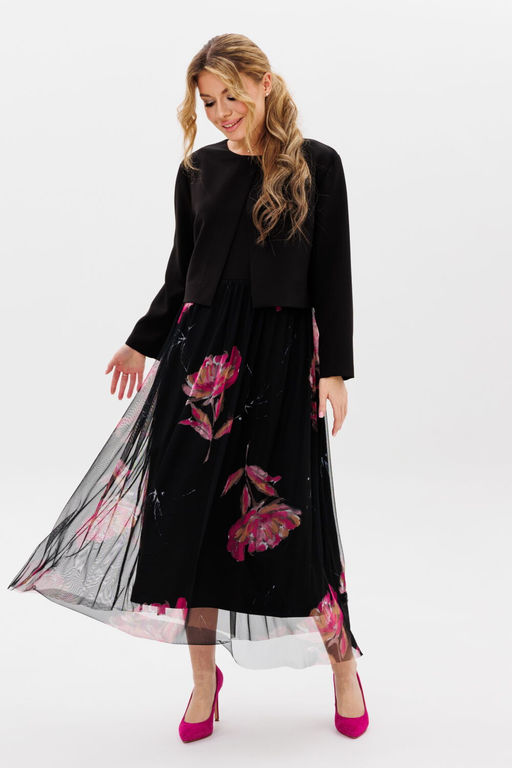 Платье AmberA 1113 черный/фуксия  фото 3