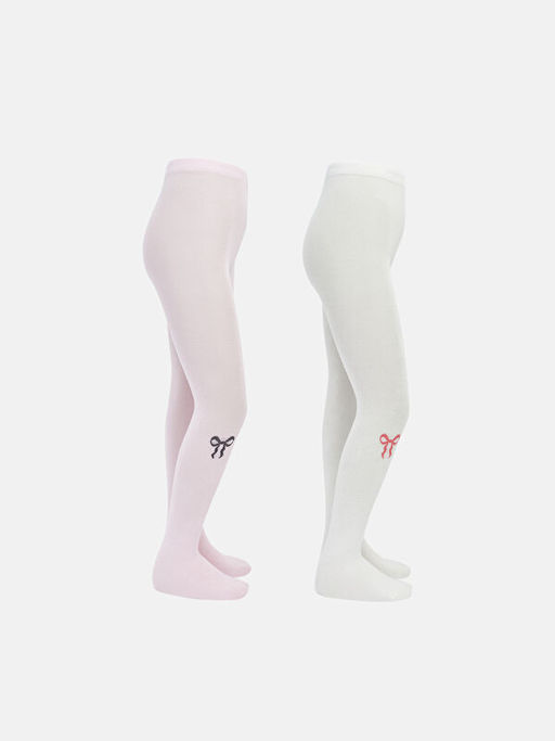 Fiyonk Desenli K?z ?ocuk K?lotlu ?orap 2li