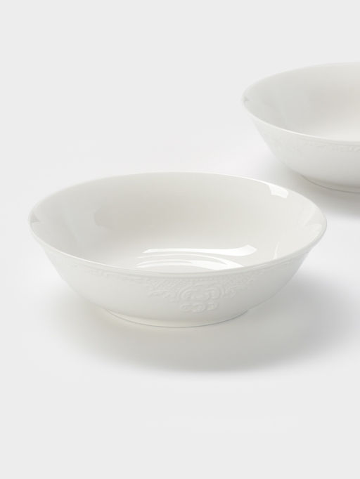 Тарелки глубокие WY Venecia, набор 2 шт., 580 мл, фарфор, белые