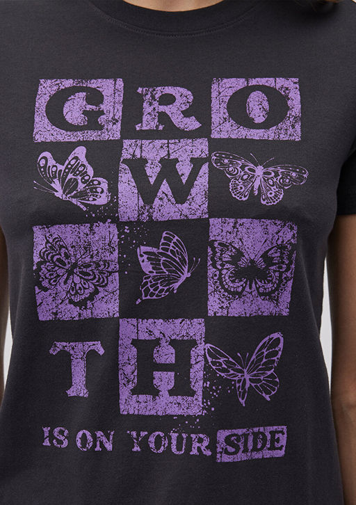 Kelebek Bask?l? Antrasit Tisort - Mavi фото 6