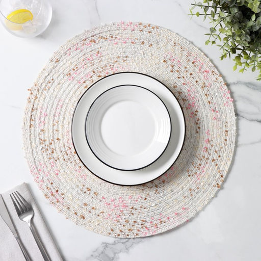 Цена за 12 шт. Салфетка сервировочная на стол Доляна Серпантин, d=38 см, цвет белый  фото 3