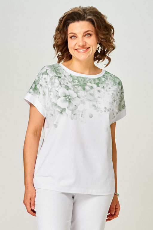 Футболка Rumoda 2258 зеленый, белый