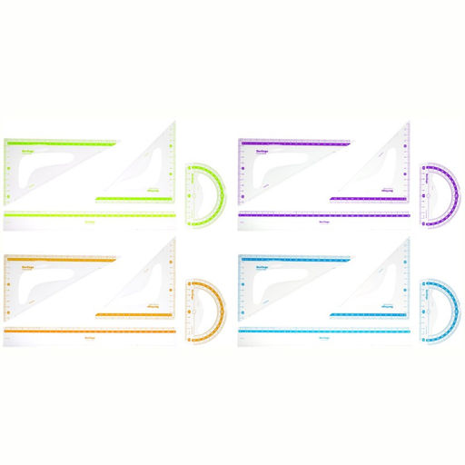 Набор чертежный большой Berlingo "Color (RS_30504) треуг. 2шт., лин.30см., транспортир, в ассорт.