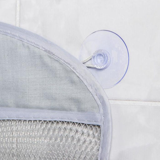 Сетка для хранения игрушек в ванной на присосках Крошка Я «Акула», серый