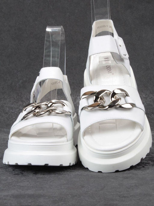 08-PEAG03-1 WHITE Босоножки женские (натуральная кожа)