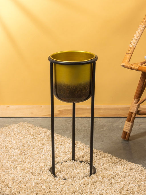 Кашпо на подставке «Арабика», 21×21×53 см, железо