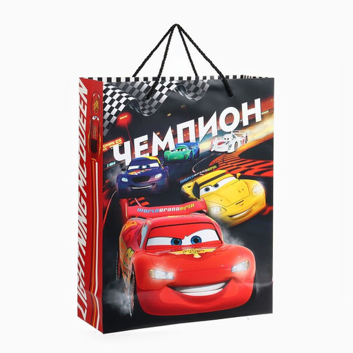 Пакет подарочный 3Д «Крутому парню»,40х31х11.5 см, Тачки