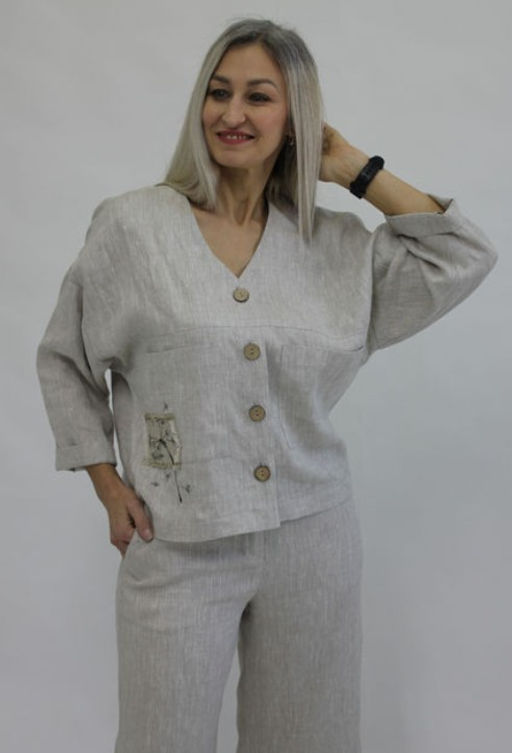 Жакет Лен 100% - Елецкие узоры фото 8