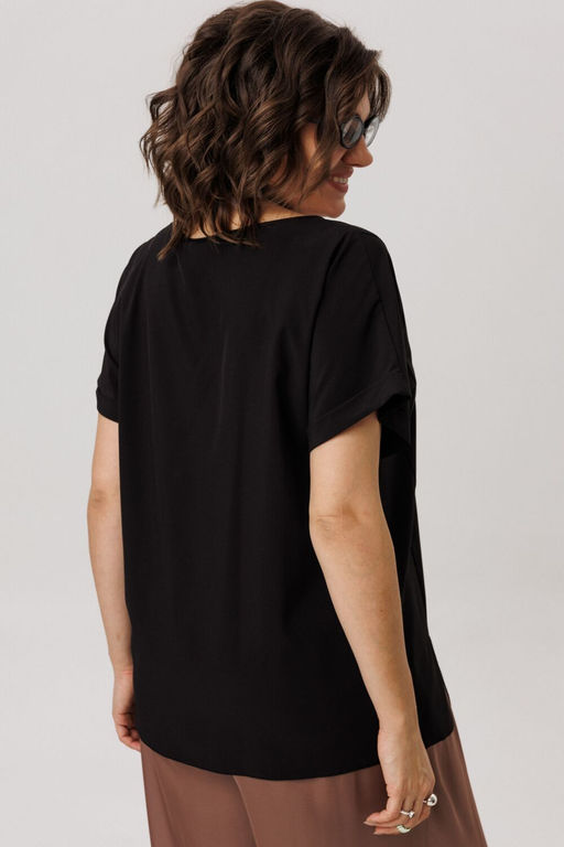 Топ ANELLI 1576 черный кофе  фото 9