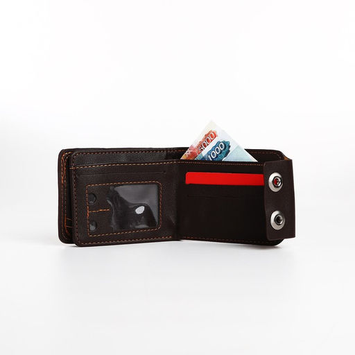 Портмоне мужское на магнитах, коричневое