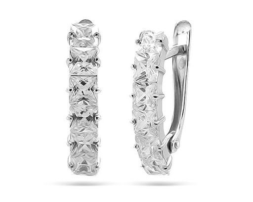 Серьги из серебра куб.циркон., В10-0551