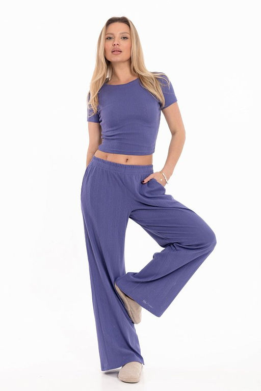 Футболка облегающая из рибаны М325433с сиреневый - Елена фото 7