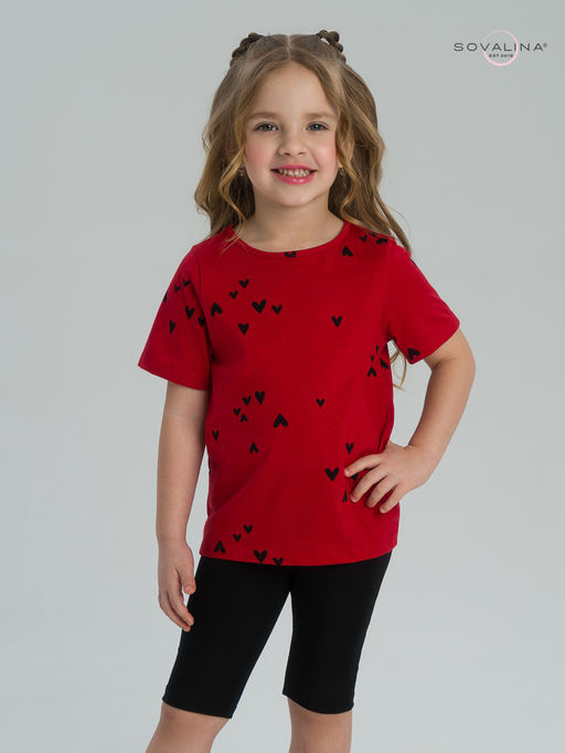 Костюм Актив сердечки на красном-черный - Sovalina фото 6