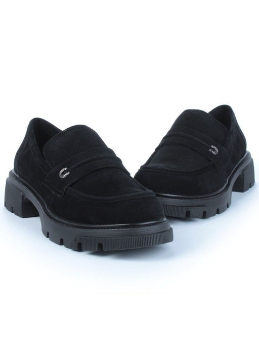 01-C1819-2 BLACK Ботинки демисезонные женские (натуральная замша)