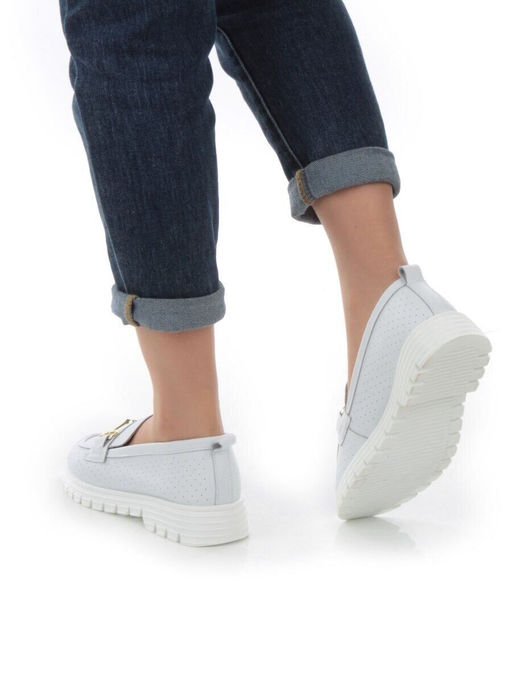 03-PDD164-1 WHITE Полуботинки женские (натуральная кожа)