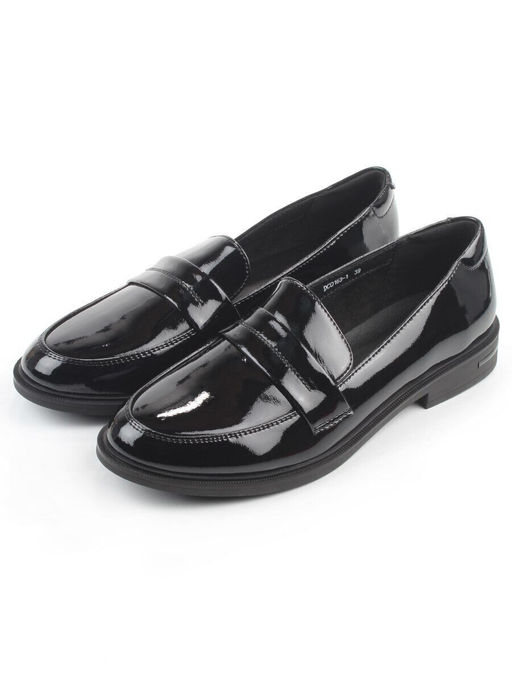 03-DCO163-1 BLACK Лоферы женские (натуральная кожа)