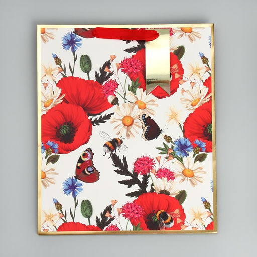 Цена за 2 шт. Пакет подарочный, упаковка, Яркий букет, 30.5?25?12.5 см