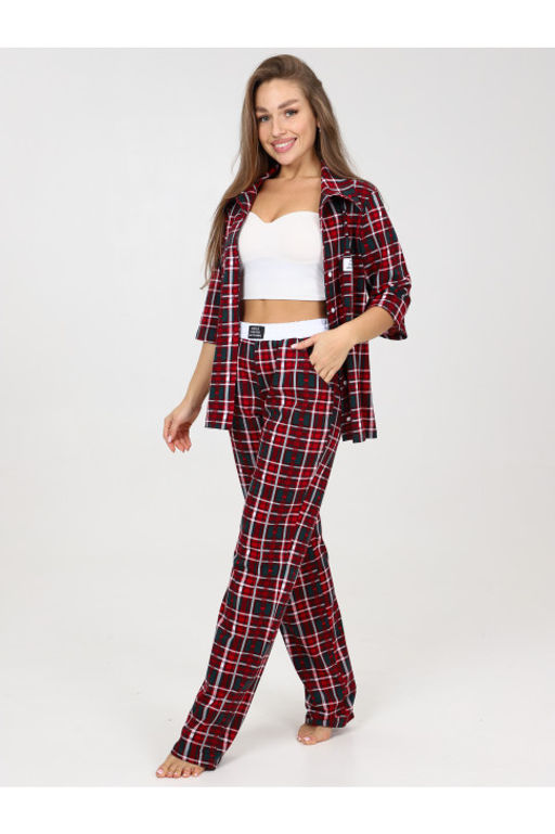 Пижама женская П-119.02 клетка - Хороший трикотаж фото 10