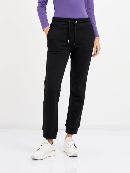 брюки женские черные из хлопка с манжетами - Glenfield фото 3