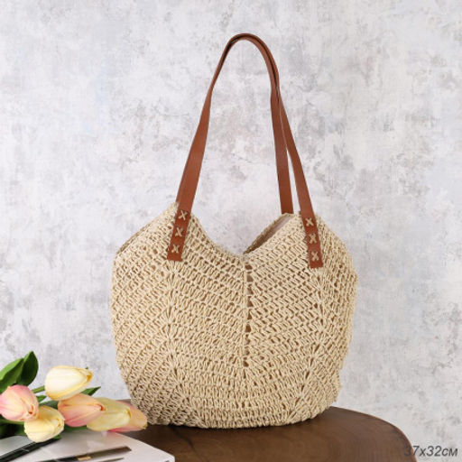 Сумка плетеная 36x32x16 / DW-18 /уп 1/бежевая