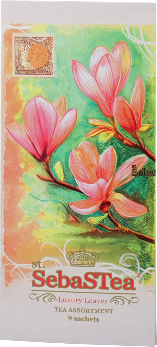 SebaSTea. 8 марта. Spring Message. Магнолии карт.упаковка, 9 пак.