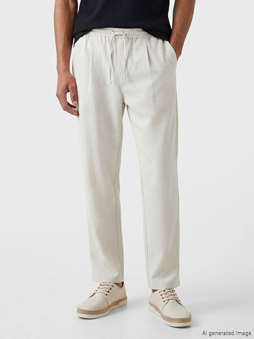 Standart Kal?p Pileli Erkek Pantolon