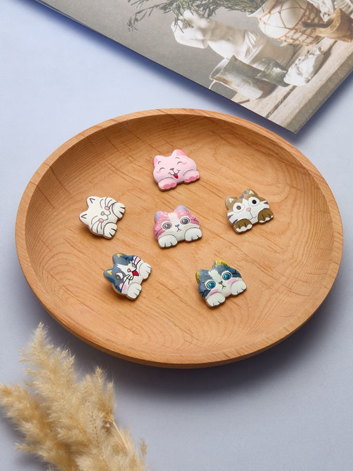 Цена за 12 шт. Брошь «Котёнок» озорной, МИКС в серебре