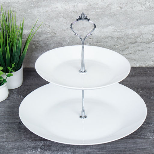 Ваза для фруктов 2-х ярусная белая Евро / DPG-2/LMLPP72/100White /уп 12/ - Галеонтрейд фото 3