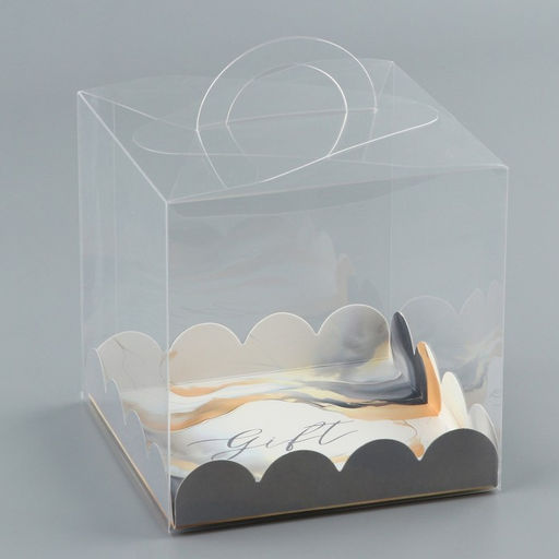 Цена за 5 шт. Коробка кондитерская, сундук, упаковка, «Мрамор», 11 х 11 х 11 см