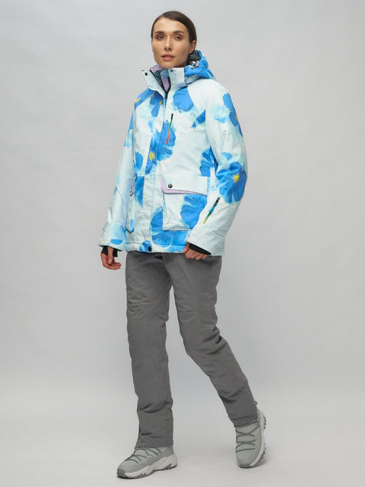 Горнолыжный костюм женский голубого цвета 020231Gl