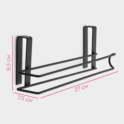 Держатель для полотенец навесной Доляна, 27×7.5×9.5 см, чёрный