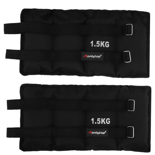 Утяжелители ONLYTOP, 2 шт. × 1.5 кг, цвет чёрный