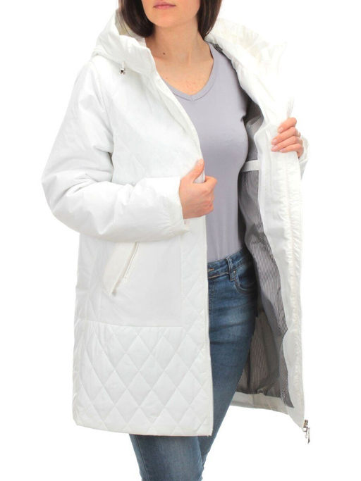 M8528 WHITE Куртка демисезонная женская (100 гр. синтепон) Maria - Фабричный китай фото 6