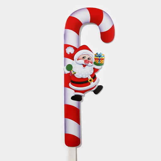 Новогодний топпер декоративный трость Дедушка мороз с подарком, 16,7х67,5 см - Simaland фото 10