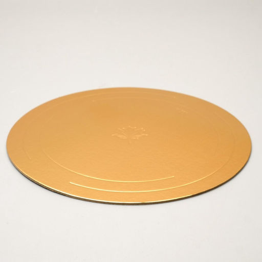 Цена за 5 шт. Подложка для торта, кондитерская, усиленная 24 см, золото - жемчуг, 3.2 мм