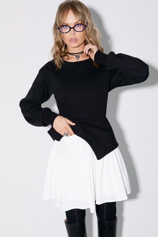 Костюм Pirs 5448 черный+ белая юбка