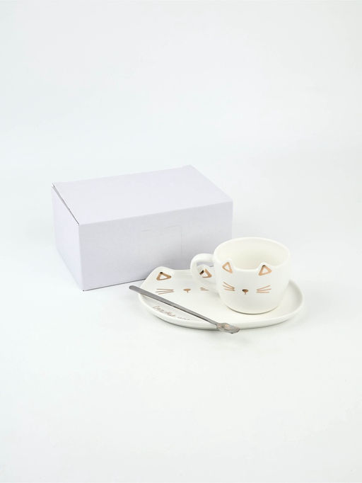 Чайная пара Счастье уже здесь: кружка 200 мл, блюдце 18?11 см, ложка