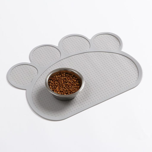 Коврик силиконовый под миску, 40 х 30 см, серый - Пижон фото 2